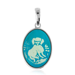 Pendentif en argent et Ambre bleue