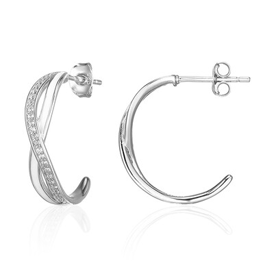 Boucles d'oreilles en argent et Topaze blanche