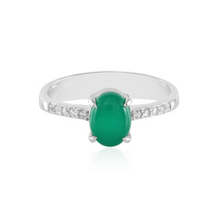 Bague en argent et Onyx vert