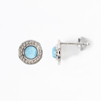 Boucles d'oreilles en argent et Larimar