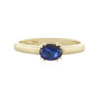 Bague en or et Saphir étoilé bleu