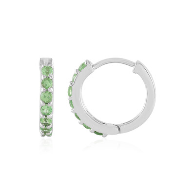 Boucles d'oreilles en argent et Grenat Tsavorite du Kenya