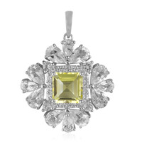 Pendentif en argent et Citrine jaune citron