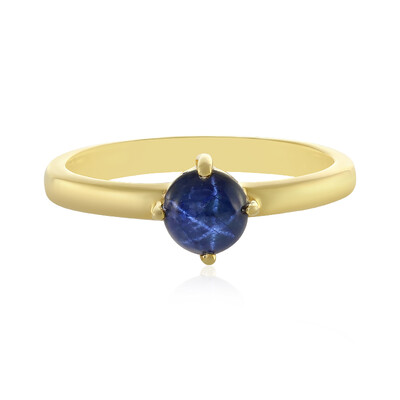 Bague en argent et Saphir étoilé bleu