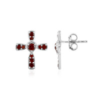 Boucles d'oreilles en argent et Grenat du Mozambique