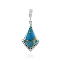 Pendentif en argent et Turquoise cuivrée bleue