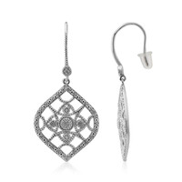 Boucles d'oreilles en argent et Diamant I3 (I)