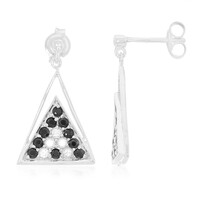 Boucles d'oreilles en argent et Spinelle noir