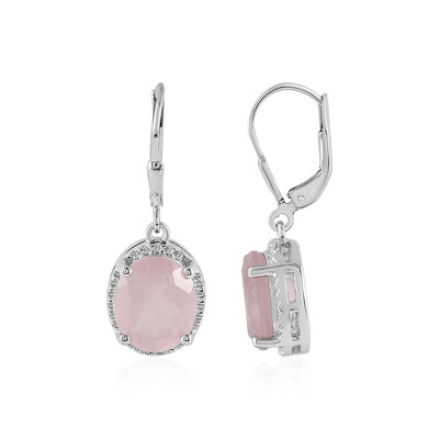 Boucles d'oreilles en argent et Quartz rose