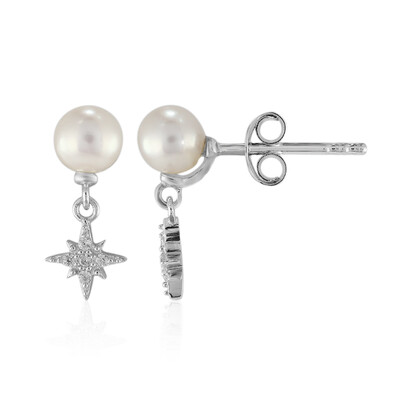 Boucles d'oreilles en argent et Perle de culture d'eau douce