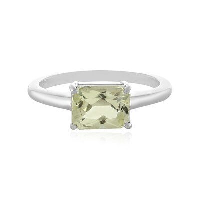 Bague en argent et Kunzite jaune canari