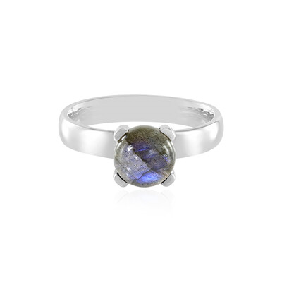 Bague en argent et Labradorite bleue de Maniry (KM by Juwelo)