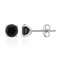 Boucles d'oreilles en argent et Saphir noir