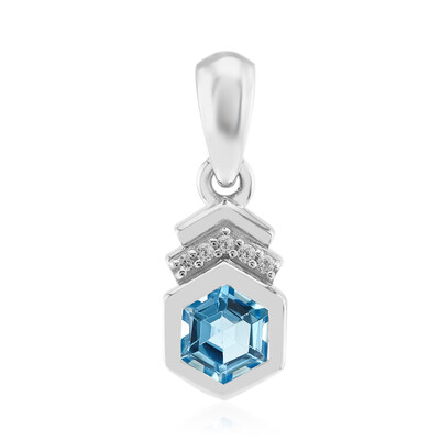 Pendentif en argent et Topaze bleu Suisse (Pallanova)