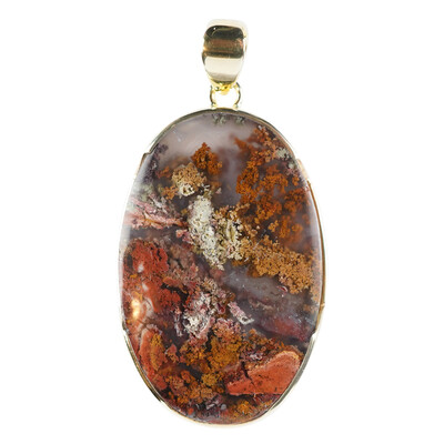 Pendentif en argent et Agate mousse de Java