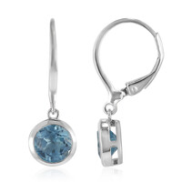 Boucles d'oreilles en argent et Topaze bleu ciel