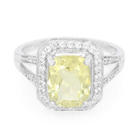 Bague en argent et Citrine jaune citron