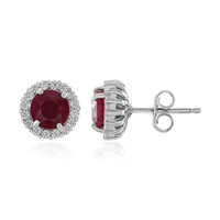 Boucles d'oreilles en argent et Rubis de Bemainty