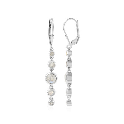 Boucles d'oreilles en argent et Pierre de lune bleue (KM by Juwelo)