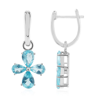 Boucles d'oreilles en argent et Apatite bleue