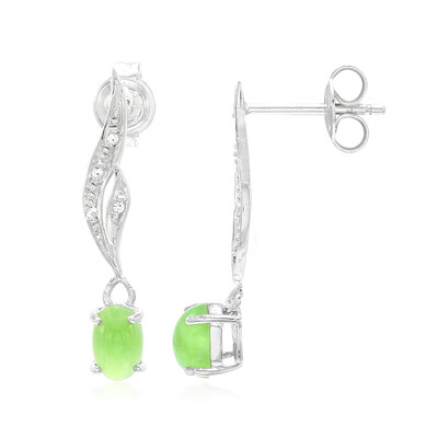 Boucles d'oreilles en argent et Chrysoprase impériale