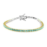 Bracelet en argent et Fluorapatite verte (Gems en Vogue)