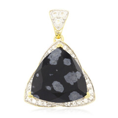 Pendentif en argent et Obsidienne Flocon-de-Neige