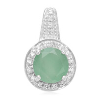 Pendentif en argent et Calcédoine verte