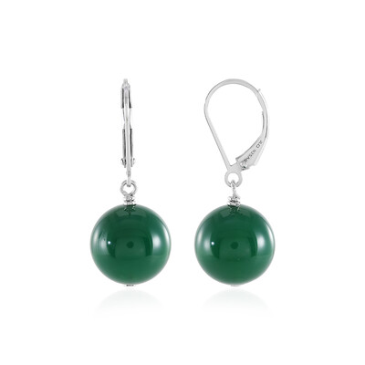 Boucles d'oreilles en argent et Onyx vert