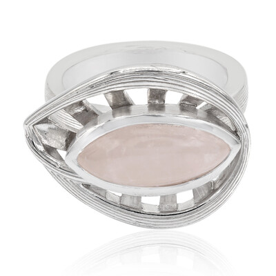 Bague en argent et Quartz rose (MONOSONO COLLECTION)