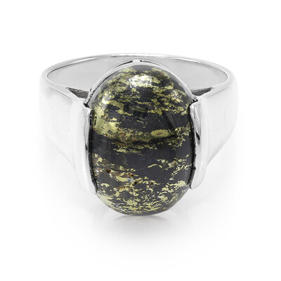 Bague pour homme en argent et Larme d'Apache doré