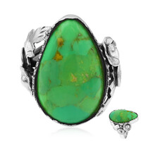 Bague en argent et Turquoise verte de Kingman (Art of Nature)