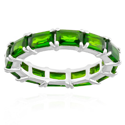 Bague en argent et Diopside de Russie