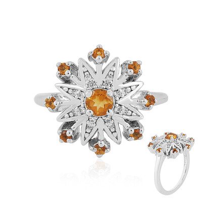 Bague en argent et Citrine