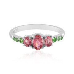 Bague en argent et Tourmaline rose du Nigéria