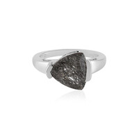 Bague en argent et Quartz rutile noir