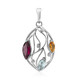 Pendentif en argent et Grenat Rhodolite