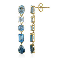 Boucles d'oreilles en argent et Topaze bleu de Londres