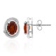 Boucles d'oreilles en argent et Grenat Hessonite