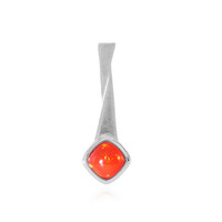 Pendentif en argent et Opale rouge d'Éthiopie