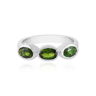 Bague en argent et Diopside de Russie