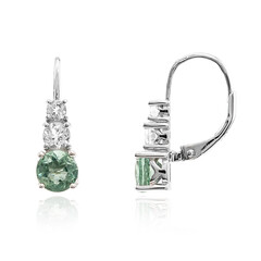 Boucles d'oreilles en argent et Fluorite verte