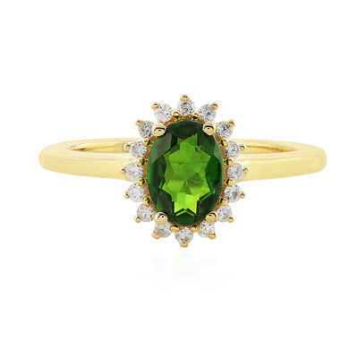 Bague en argent et Diopside de Russie