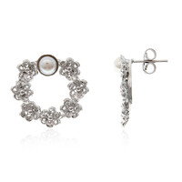 Boucles d'oreilles en argent et Perle de culture d'eau douce (Joias do Paraíso)