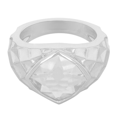 Bague en argent et Quartz blanc (MONOSONO COLLECTION)