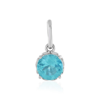 Pendentif en platine et Apatite de Paraiba