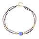 Collier en argent et Agate zonée bleue (Riya)