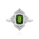 Bague en argent et Diopside de Russie