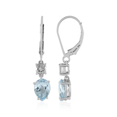 Boucles d'oreilles en argent et Topaze bleu ciel