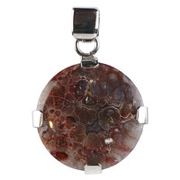 Pendentif en argent et Agate plume de Java